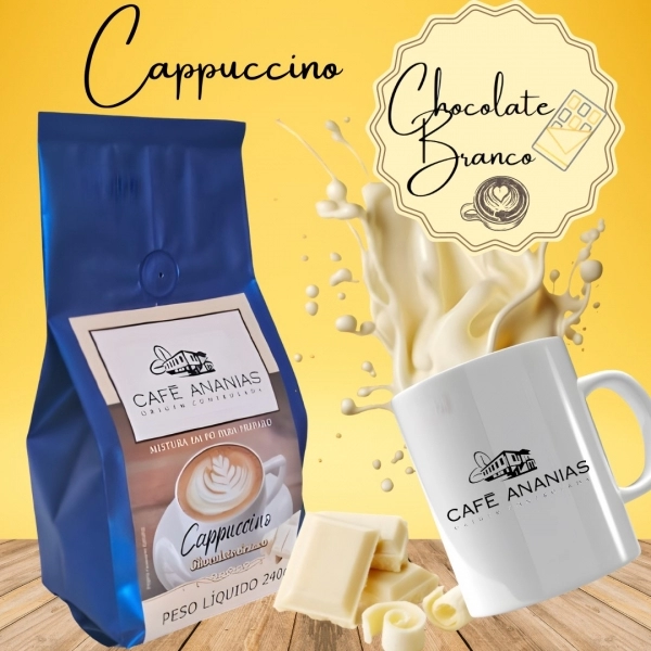 Cappuccino Sabor Chocolate Branco Café Ananias - Mistura em Pó Para Preparo