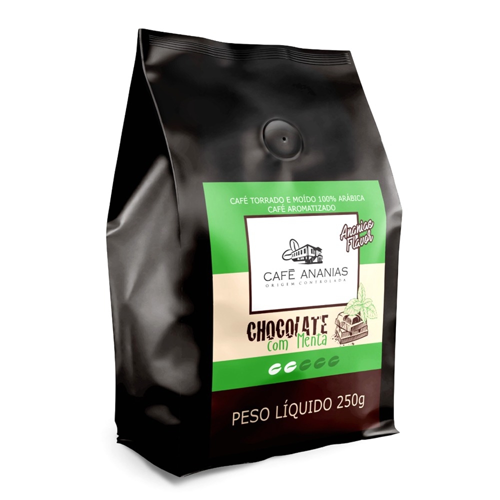 cafe Ananias 100% arábica em pó para coador aroma chocolate com menta com 250 gramas